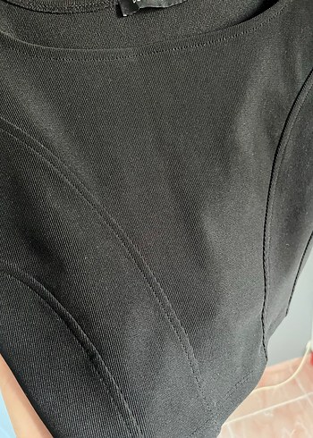 Siyah V Yakalı Mini Kadın Bustiyer - Görsel 5