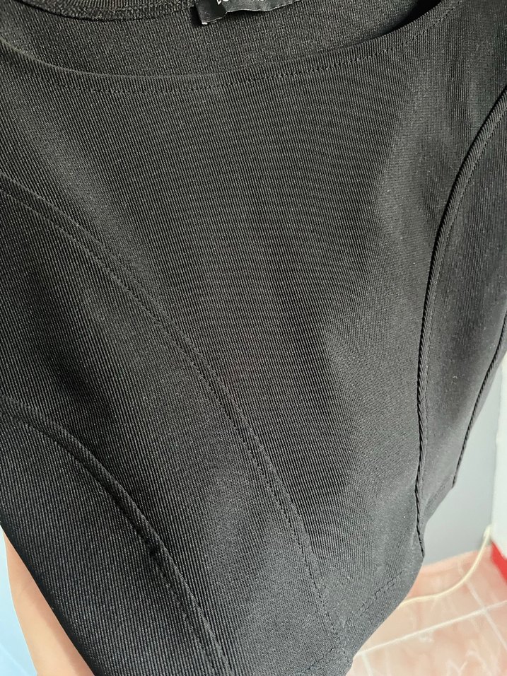 Siyah V Yakalı Mini Kadın Bustiyer - Görsel 5