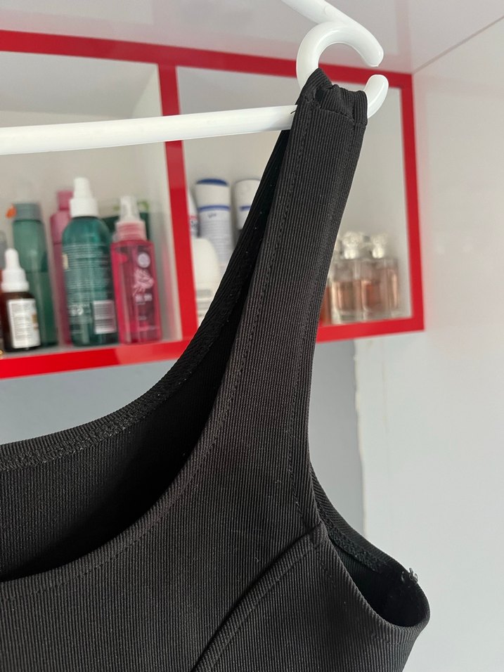 Siyah V Yakalı Mini Kadın Bustiyer - Görsel 3