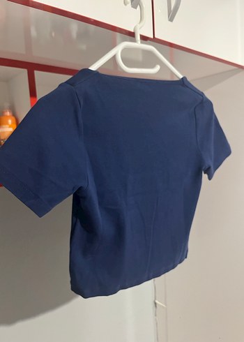 Kadın Koyu Mavi Kısa Crop Top - Görsel 5