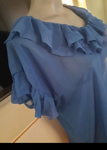 Transparan Kısa Kollu Fırfırlı Kadın Tunik/pareo - Görsel 2