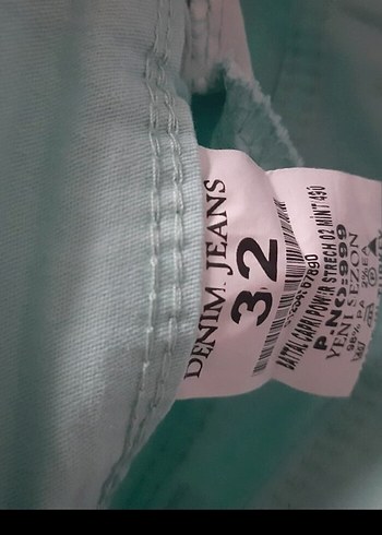 Turkuaz Mini Kadın Denim Pantolon - Görsel 2