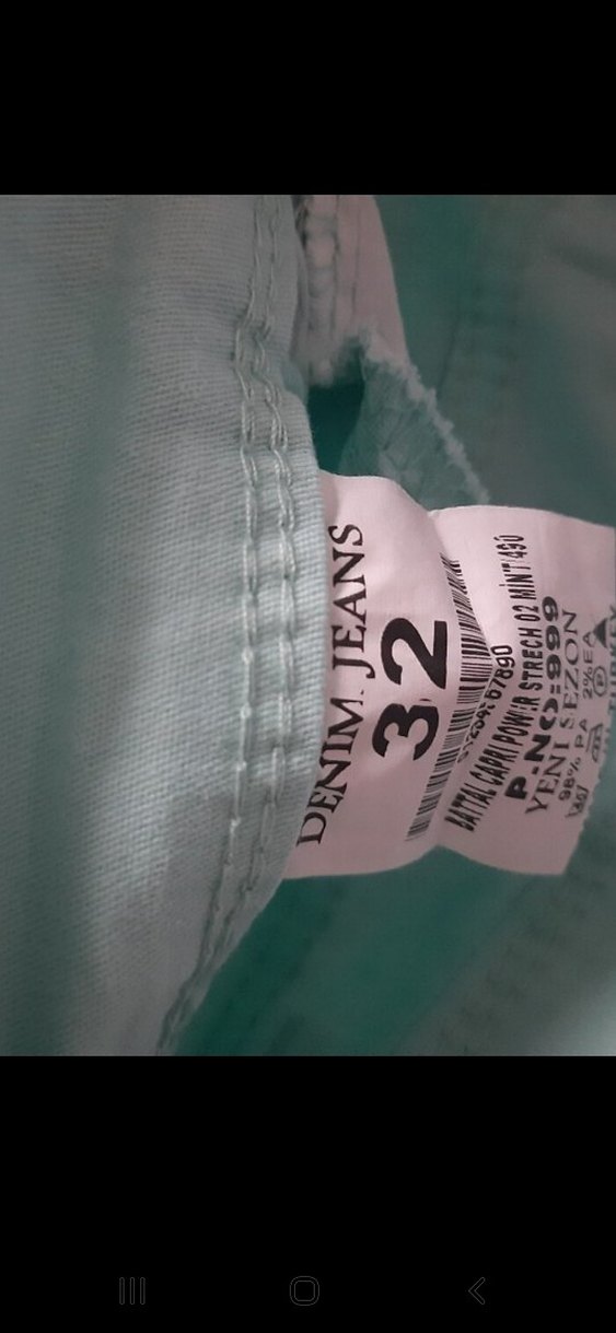 Turkuaz Mini Kadın Denim Pantolon - Görsel 2