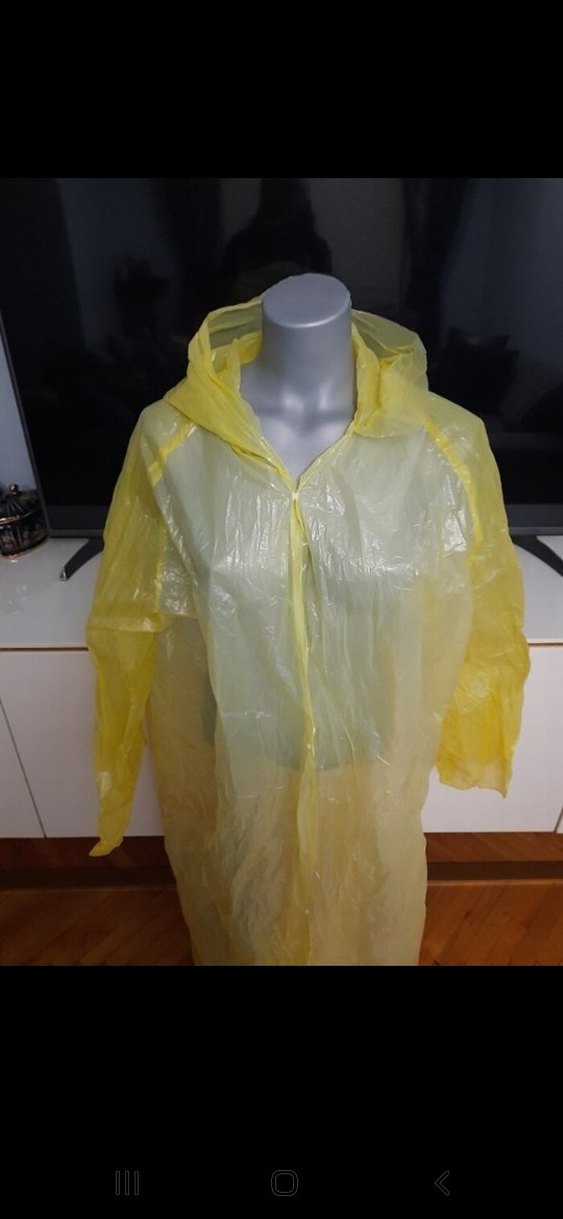 Sarı Şeffaf Uzun Kollu Yağmurluk - Görsel 2