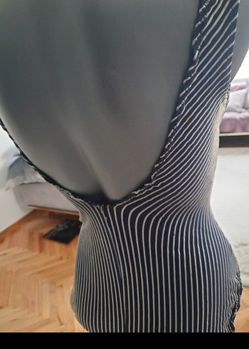 Lacivert Zebra Desenli Kadın Mayo - Görsel 3