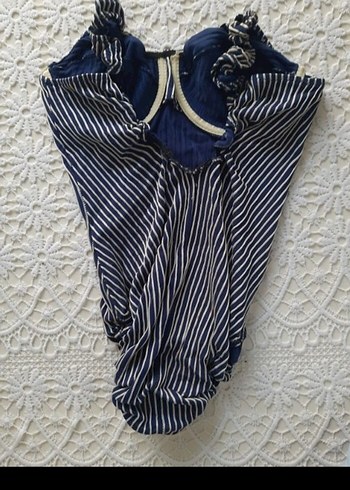 Lacivert Zebra Desenli Kadın Mayo - Görsel 5