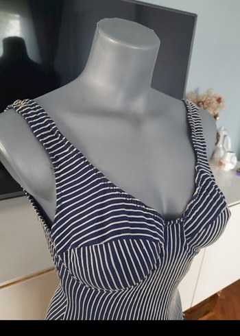 Lacivert Zebra Desenli Kadın Mayo - Görsel 2