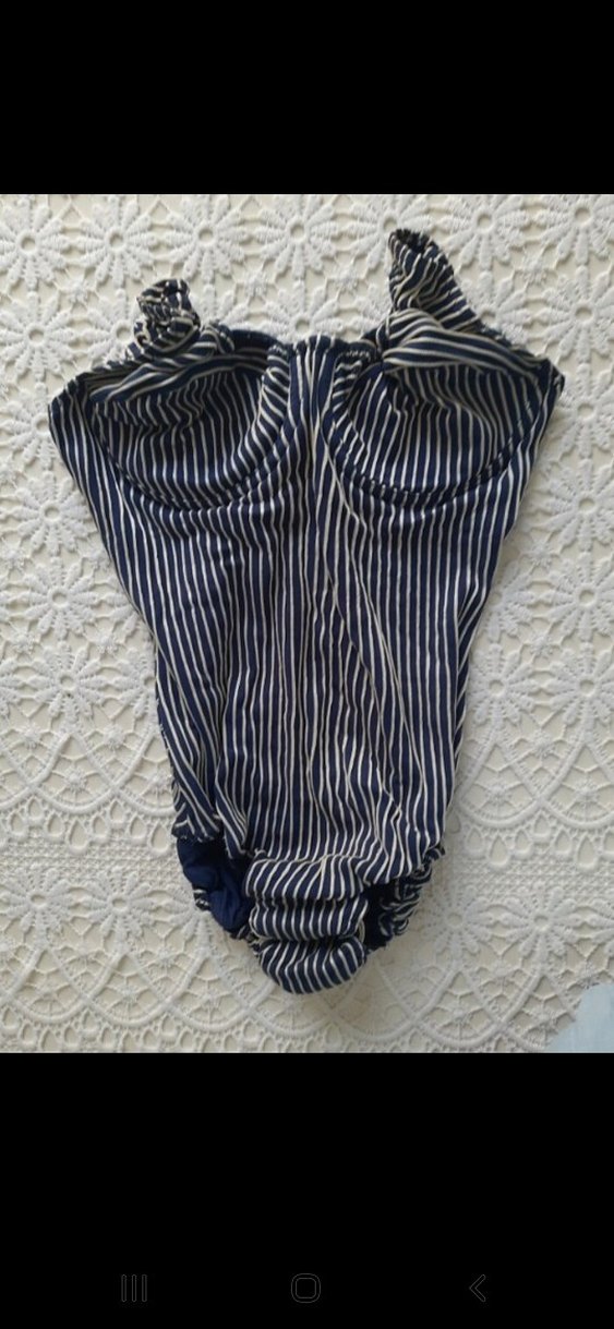 Lacivert Zebra Desenli Kadın Mayo - Görsel 4
