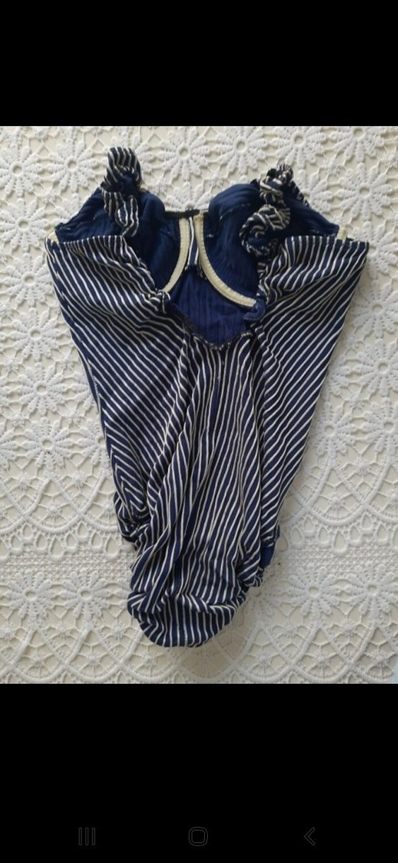 Lacivert Zebra Desenli Kadın Mayo - Görsel 5