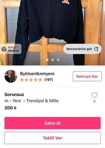 xl Beden Beyaz Kapüşonlu Örgü Triko Midi Kazak