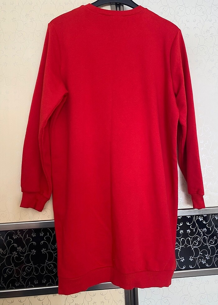 Bisiklet yaka kadın sweatshirt tunik - Görsel 2