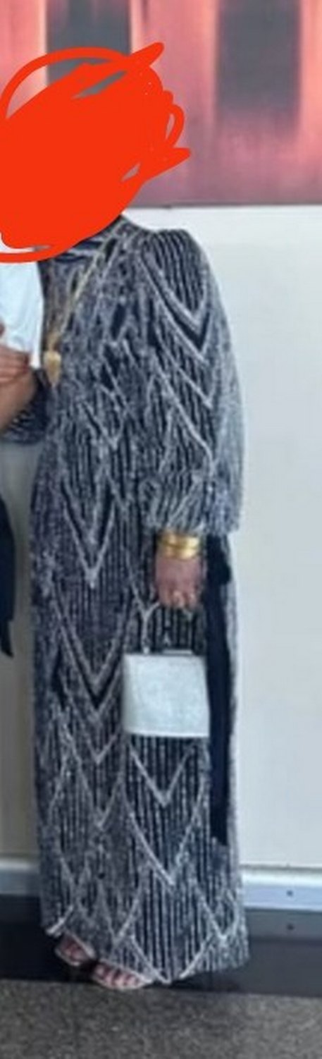 Püsküllü Nakışlı Lacivert Uzun Abiye Elbise - Görsel 2