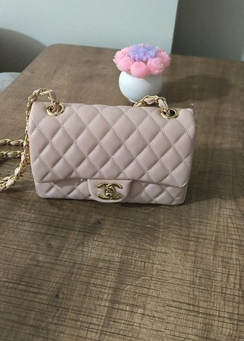 Bej Zincir Detaylı Kadın Deri Çanta - Görsel 2