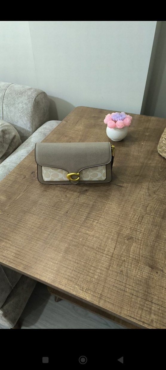 Bej Süet Tokalı Kadın Çanta - Görsel 2