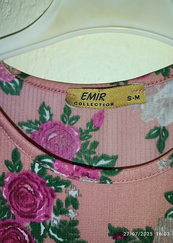 Diğer Diger Pembe Çiçekli Uzun Kollu Elbise