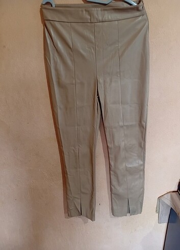 Krem Deri Tayt Pantalon