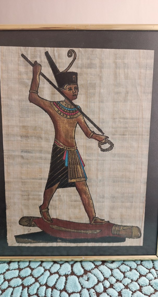 Altın Çerçeveli Antik Mısır Temalı Tablo (22 x28) - Görsel 2