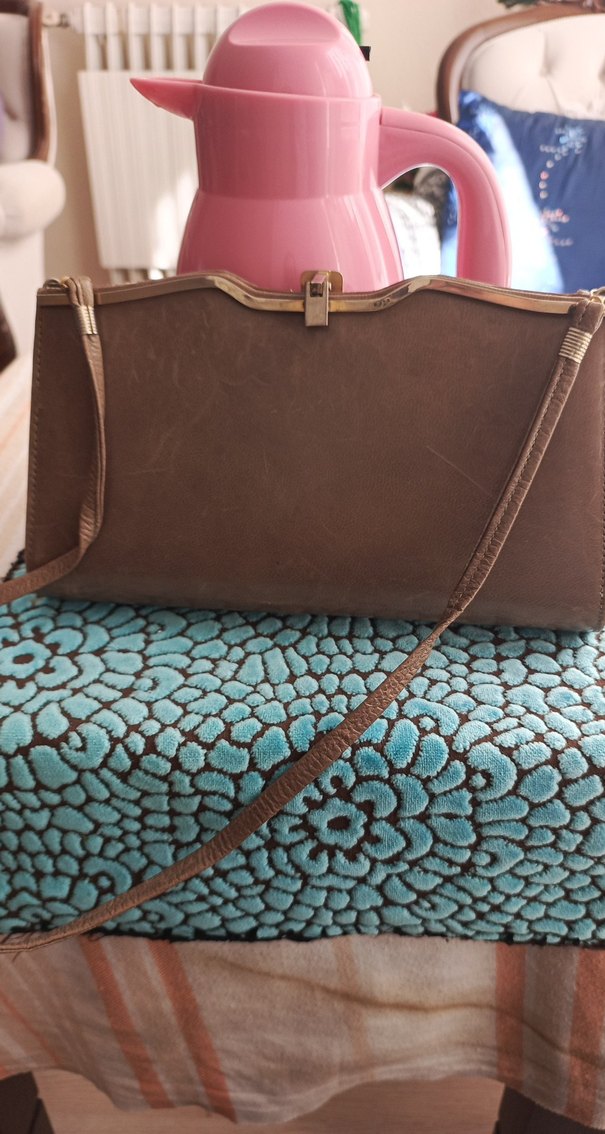 Kahverengi Vintage Deri Kadın Çanta - Görsel 3