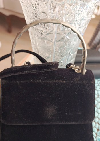Siyah Süet Kadın Vintage Çanta - Görsel 2
