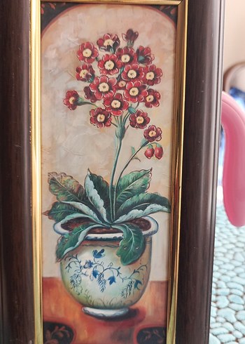 Kahverengi Çerçeveli Çiçekli Tablo (16x29) - Görsel 2