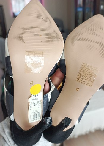 Kadın Siyah Beyaz Zebra Desenli Topuklu Terlik - Görsel 5