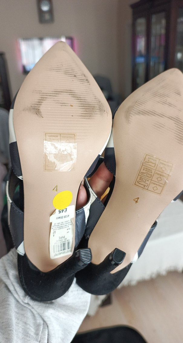 Kadın Siyah Beyaz Zebra Desenli Topuklu Terlik - Görsel 5