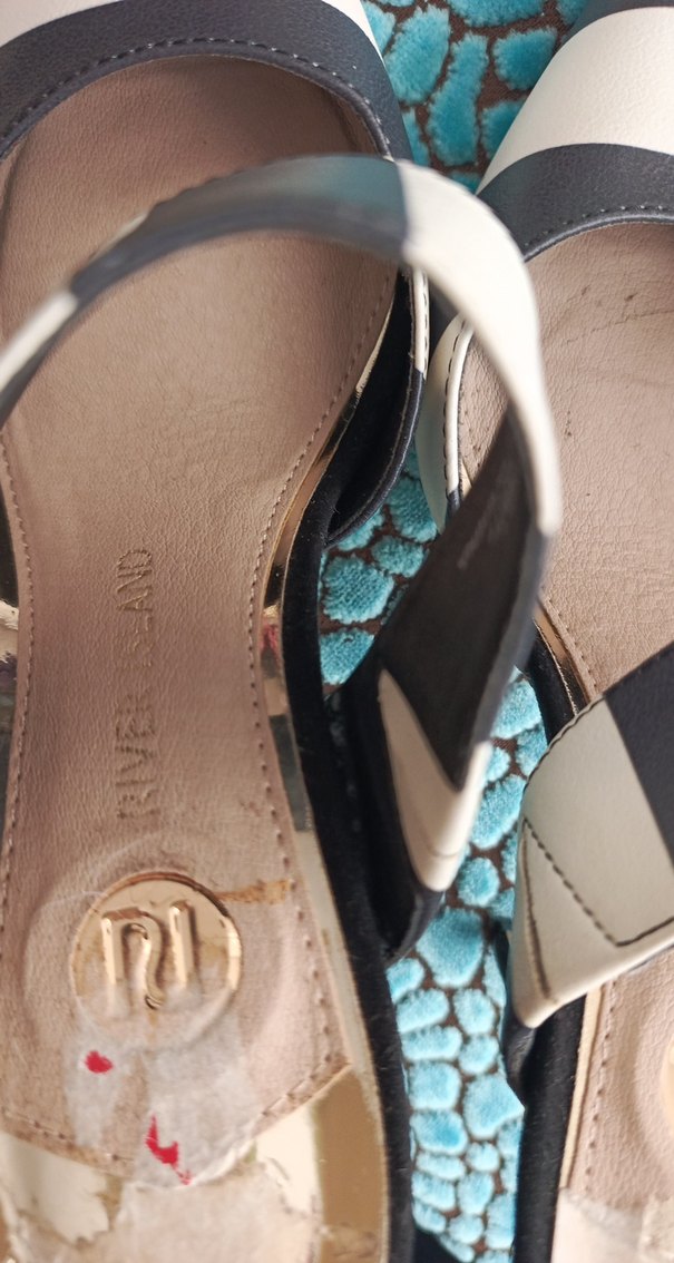 Kadın Siyah Beyaz Zebra Desenli Topuklu Terlik - Görsel 3