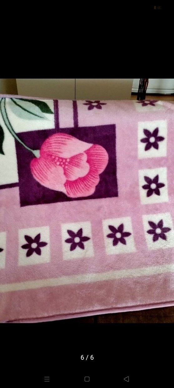 Çiçek Desenli Pembe Çocuk Battaniyesi - Görsel 4