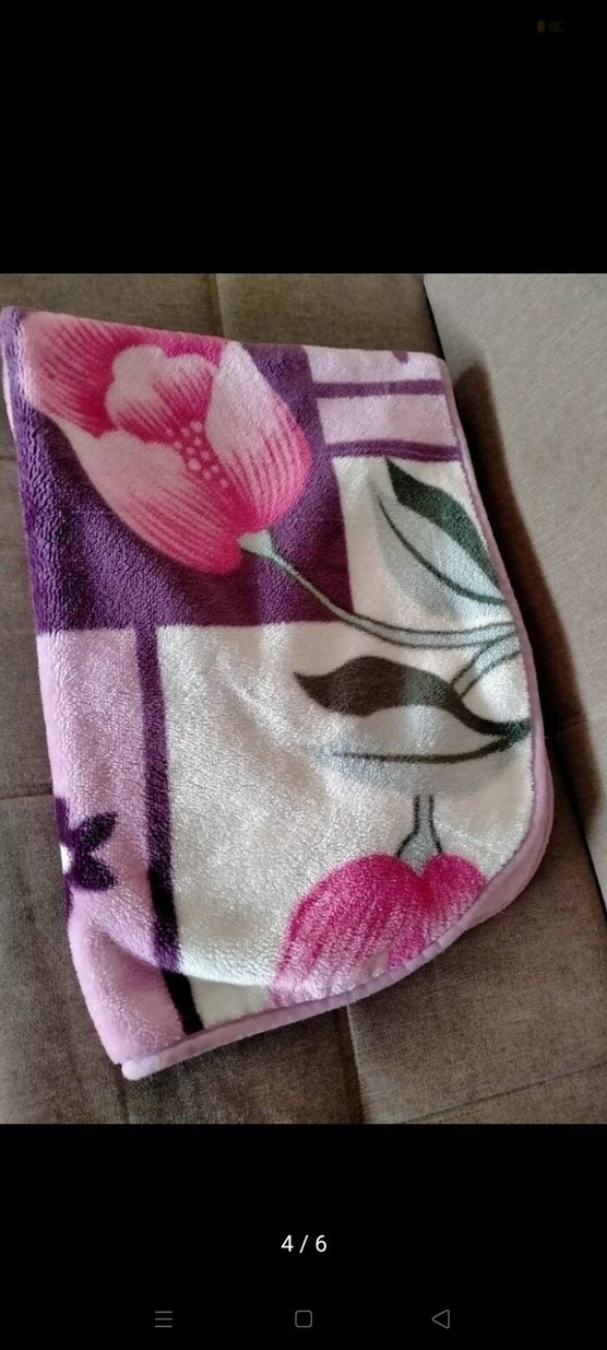 Çiçek Desenli Pembe Çocuk Battaniyesi - Görsel 2