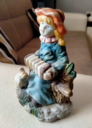 Pastel Mavi Kız Figürin porselen biblo - Görsel 3