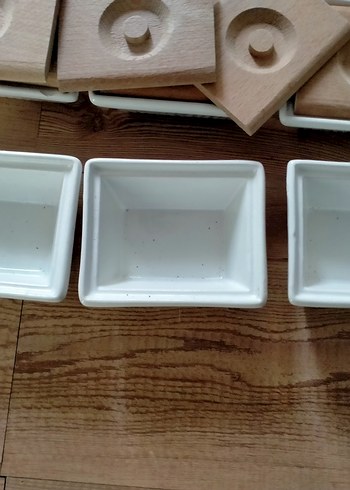 Bej Renkli Ahşap Kapaklı Saklama Kapları - Görsel 2