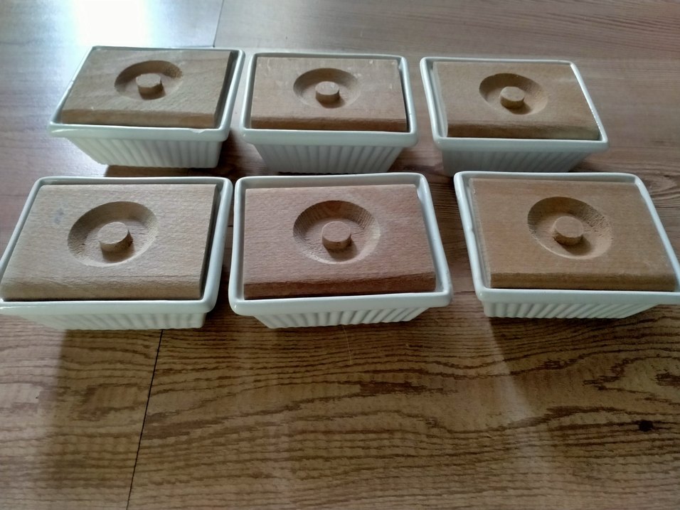 Bej Renkli Ahşap Kapaklı Saklama Kapları - Görsel 4