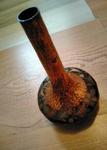 Koyu kahverengi dekoratif vazo bakır ürün - Görsel 2