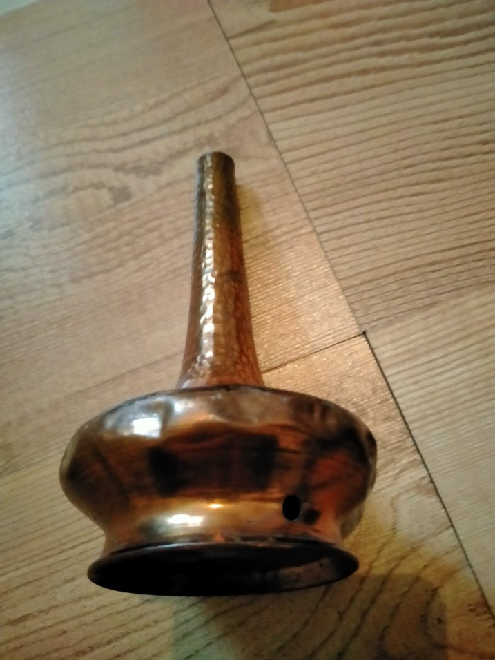 Koyu kahverengi dekoratif vazo bakır ürün - Görsel 3