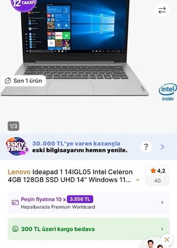 Gri Renkli Laptop Bilgisayar - Görsel 3