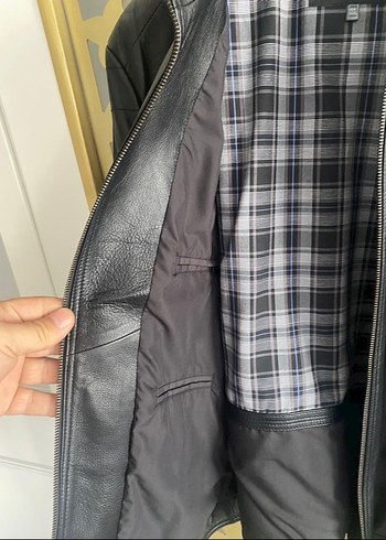 Kahve orijinal deri ceket sıfır - Görsel 4