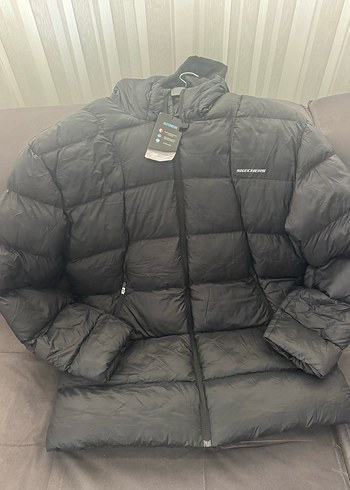 Siyah Uzun Fermuarlı Kışlık Mont - Görsel 3