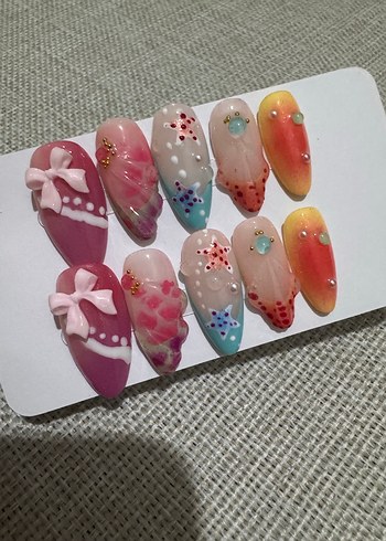 Pastel Renkli 10 Parça Tırnak seri - Görsel 2