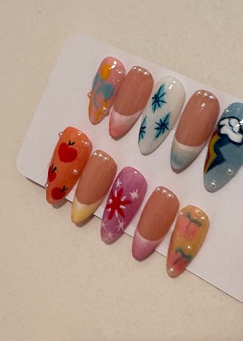 Pastel Renkli Çoklu Tırnak seti - Görsel 2