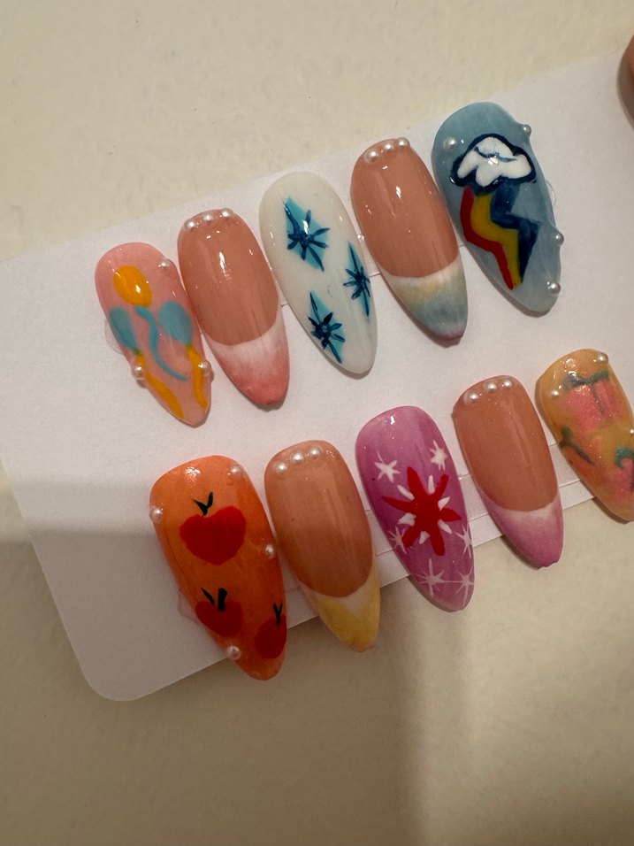 Pastel Renkli Çoklu Tırnak seti - Görsel 3