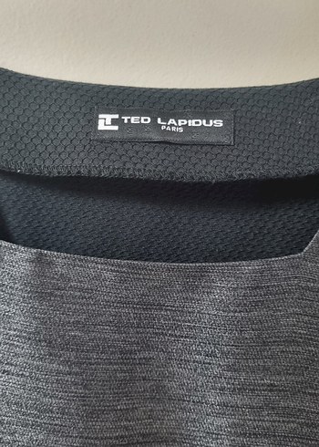 Ted Lapidus Siyah Gri Salaş Midi Tunik Elbise