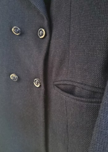 42 Beden Lacivert Kadın Düğmeli Ofis Blazer Ceket