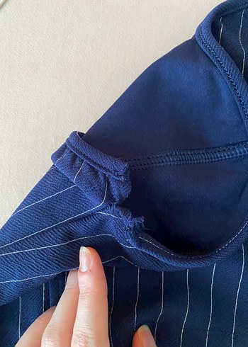 Zara Koyu Mavi Pilili Straplez Mini Büstiyer