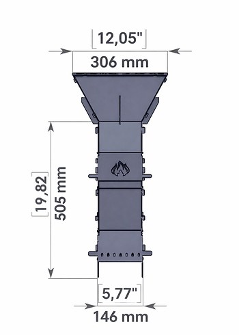 Taşınabilir Siyah Roket Sobası - Görsel 6