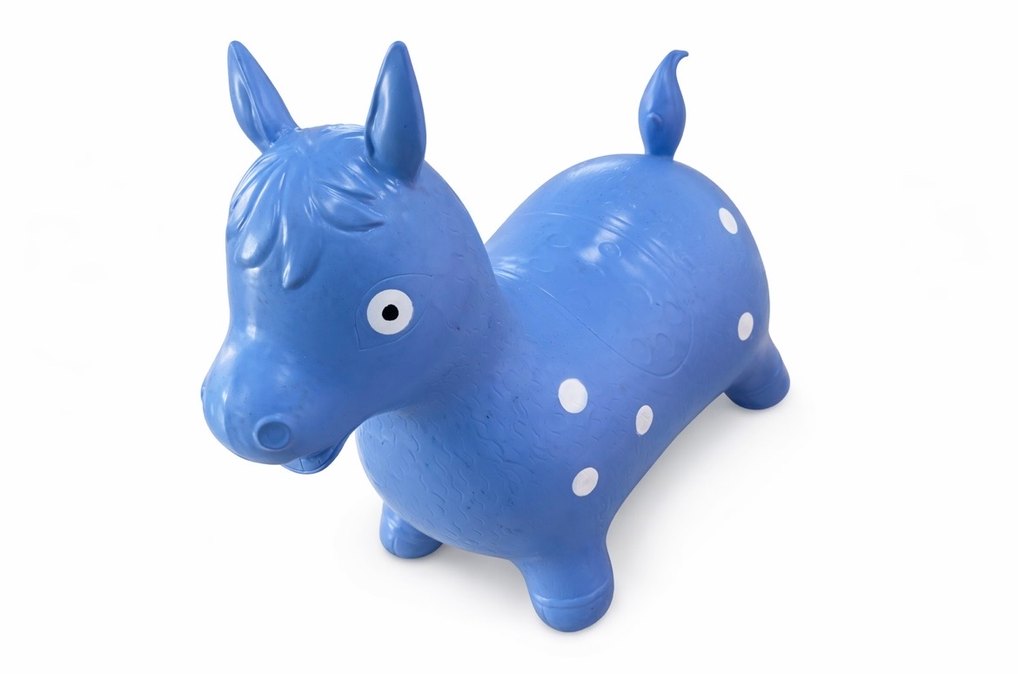 Mavi Noktalı Şişme Oyuncak At ÇOCUK ŞİŞME ZIP ZIP OYUNCAK - Görsel 4