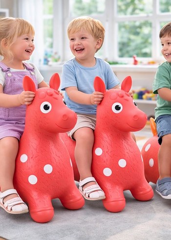 Pembe Noktalı Şişme Zıplayan Oyuncak ZIP ZIP oyuncak - Görsel 5