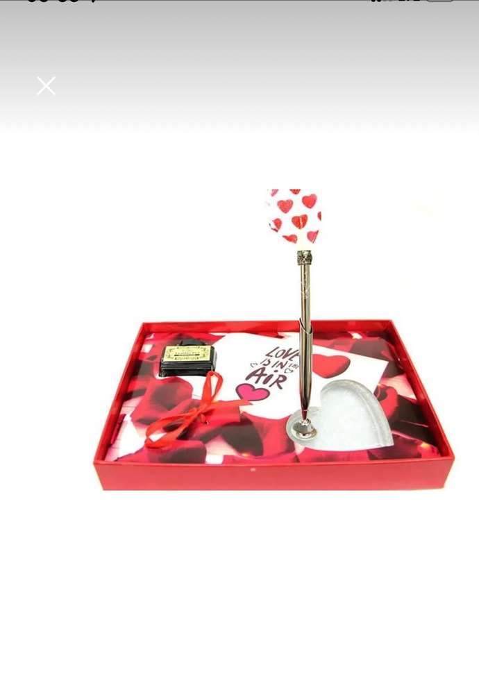 Divit seti Kırmızı Kalpli Tüylü Mürekkep Kalemi Seti - Görsel 2