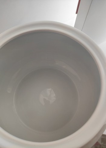 Bej Beyaz porselen çorba tenceresi İki Kulplu