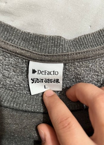 Gri Baskılı Kadın Sweatshirt - Görsel 3