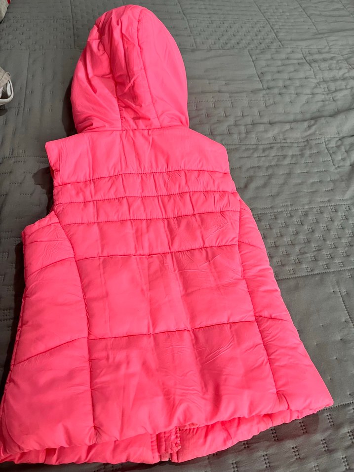 Kız Çocuk Kapüşonlu Fermuarlı Pembe Yelek - Görsel 2